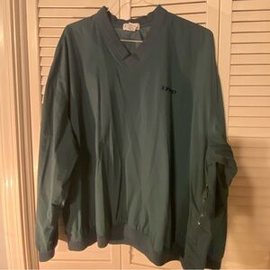 Mens izod pullover wind jacket with zipper pockets